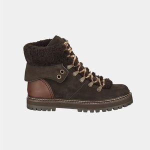 See by Chloe Eileen Fur-Lined Lace-Up Boots